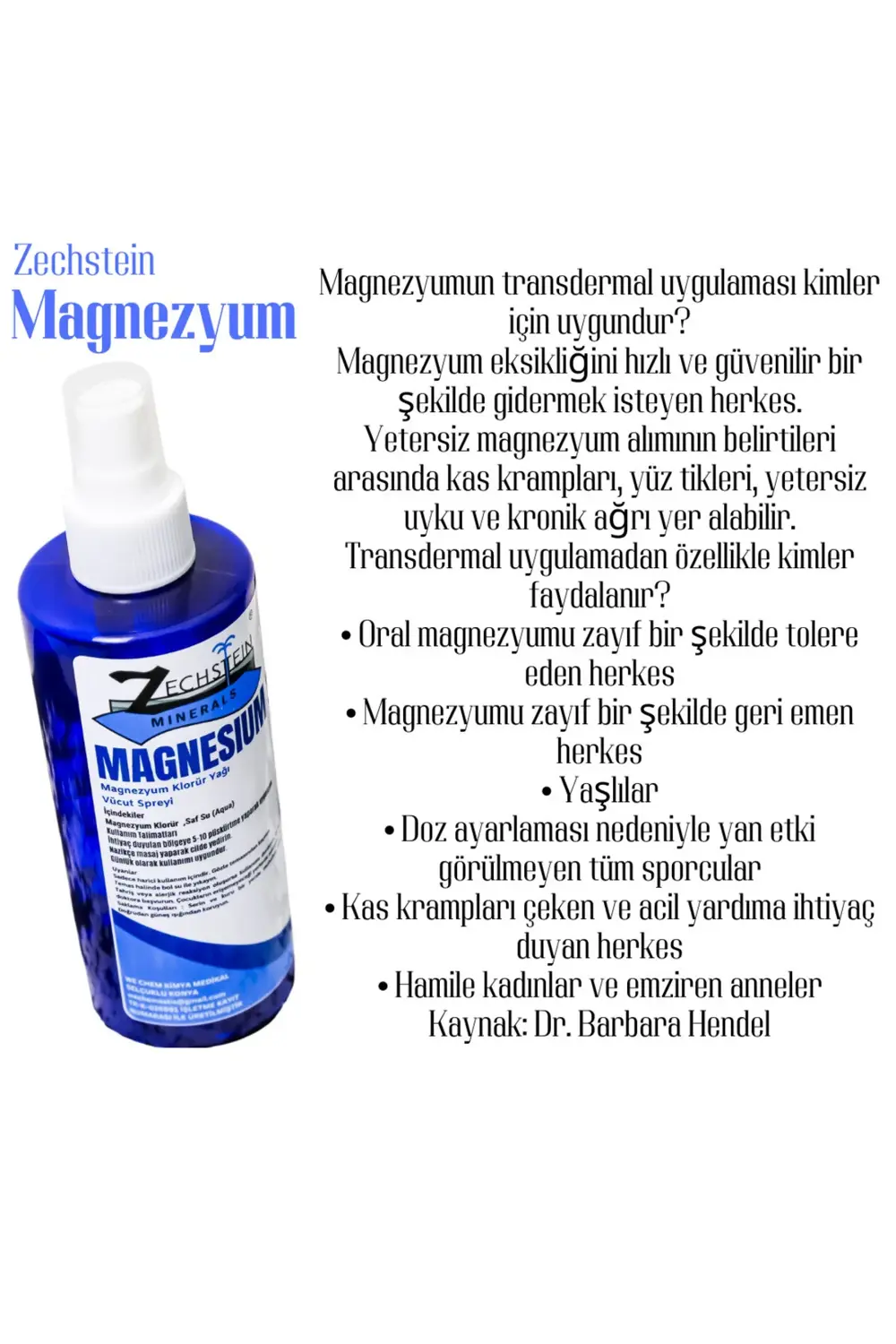 Zechstein Magnezyum Yağı 250 ml – , Kramp, Için Saf Sprey
