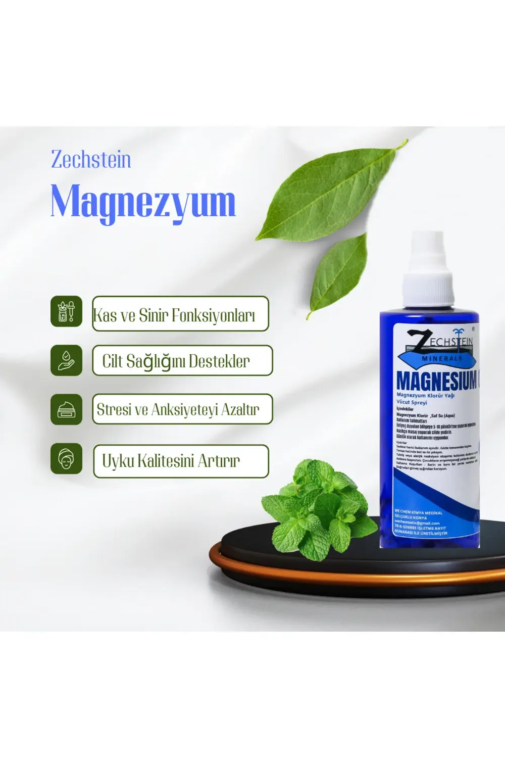 Zechstein Magnezyum Yağı 250 ml – , Kramp, Için Saf Sprey