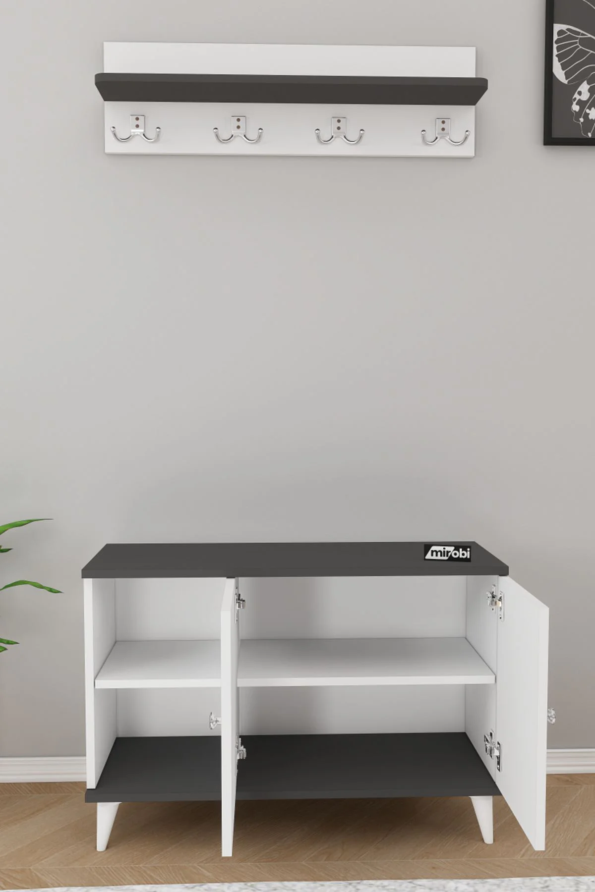 Zedra Vestiyer Ayakkabılık Portmanto Ve Duvar Askısı Beyaz - Antr