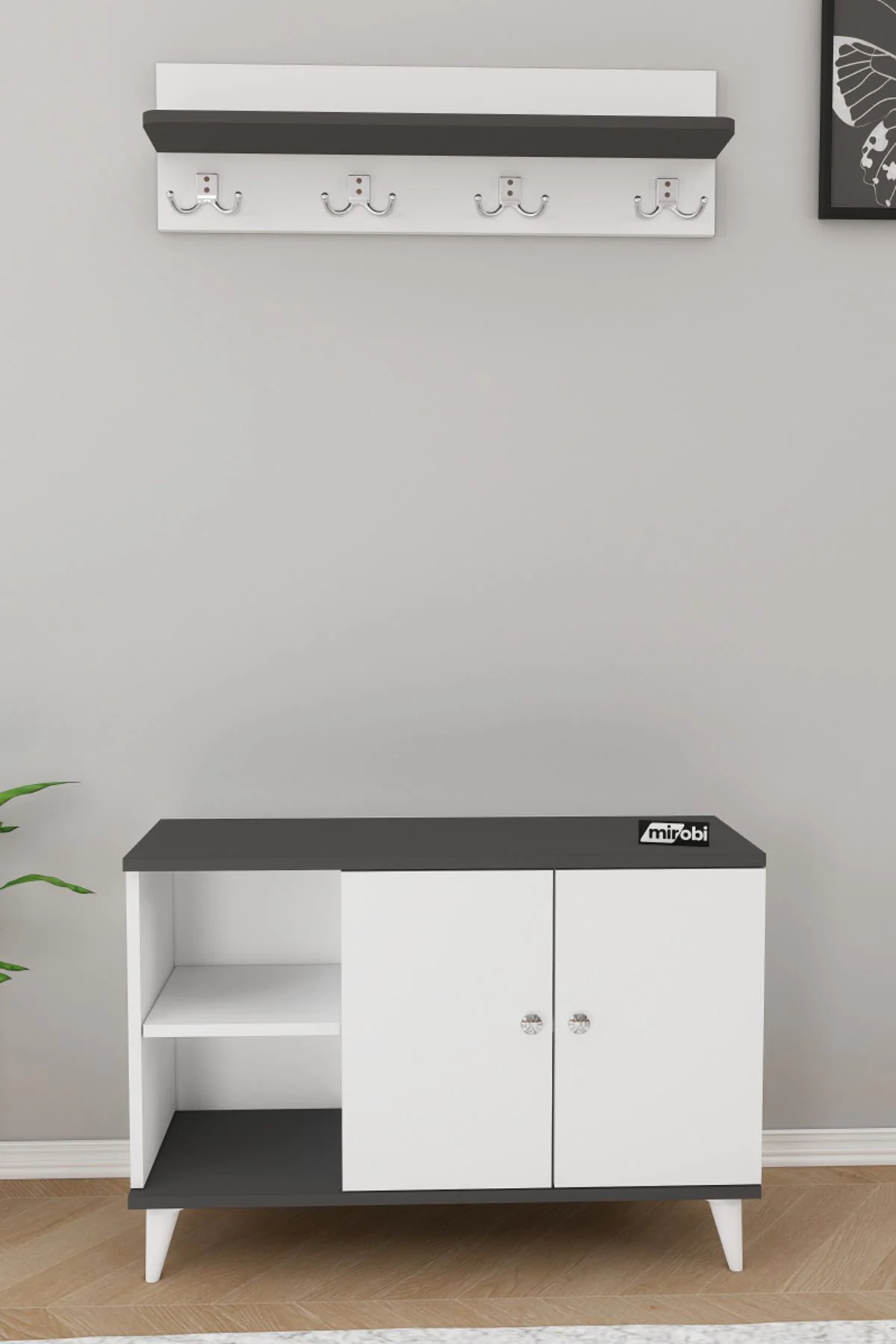 Zedra Vestiyer Ayakkabılık Portmanto Ve Duvar Askısı Beyaz - Antr