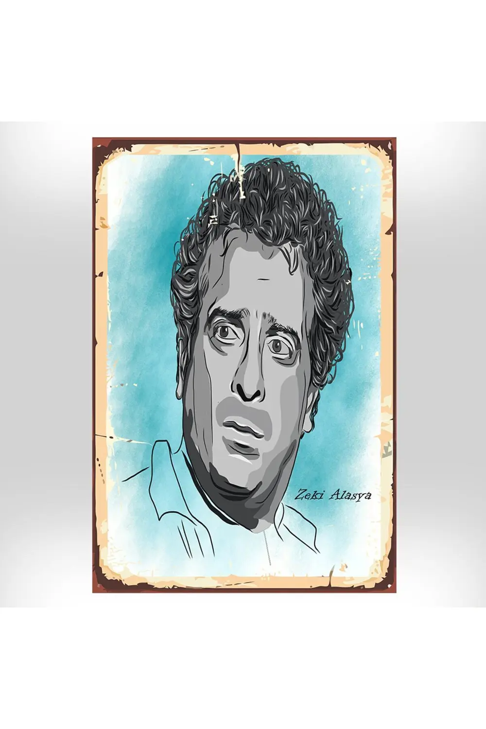Zeki Alasya Tasarımlı 20x30 Cm Retro Ahşap Tablo