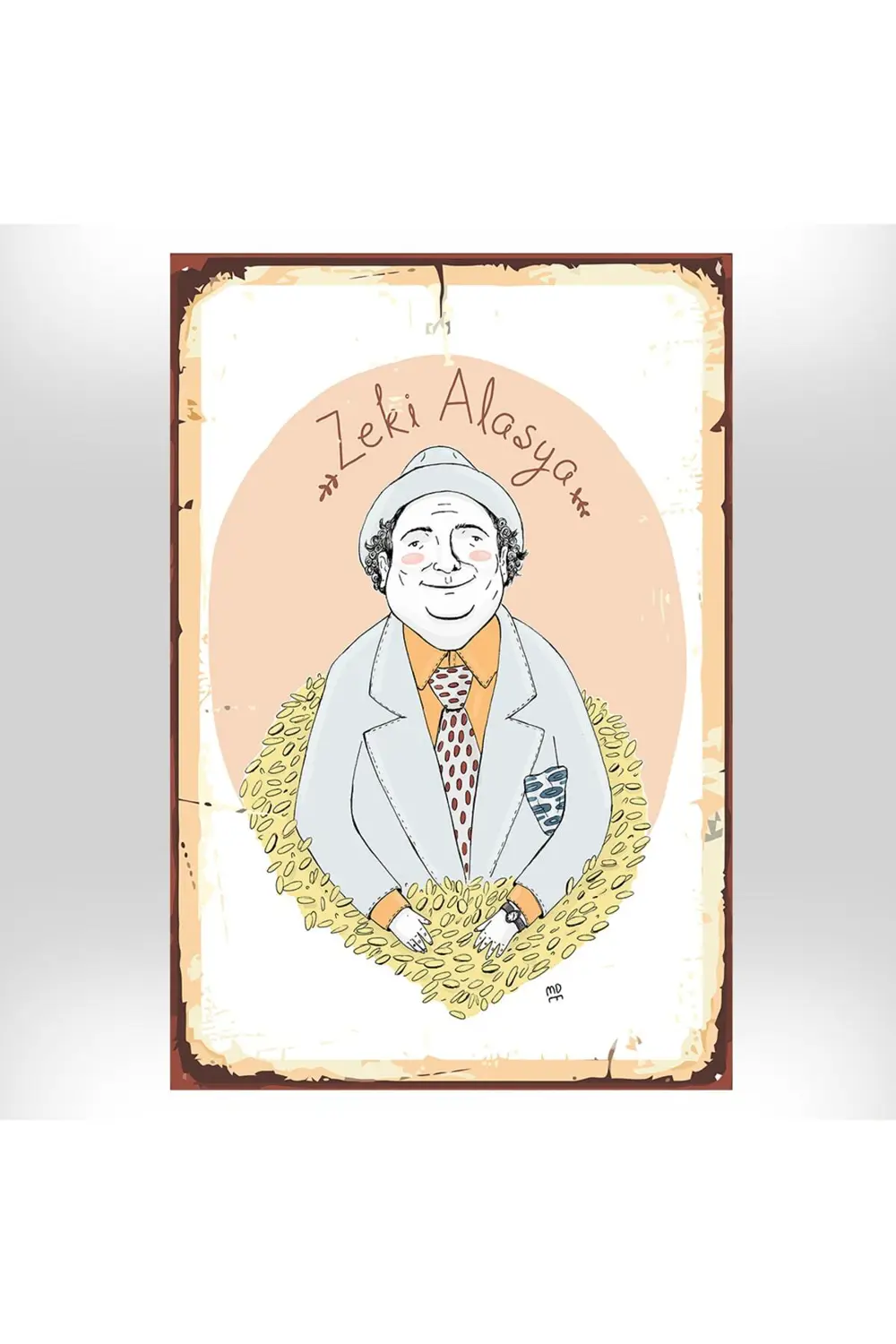 Zeki Alasya Tasarımlı 20x30 Cm Retro Ahşap Tablo