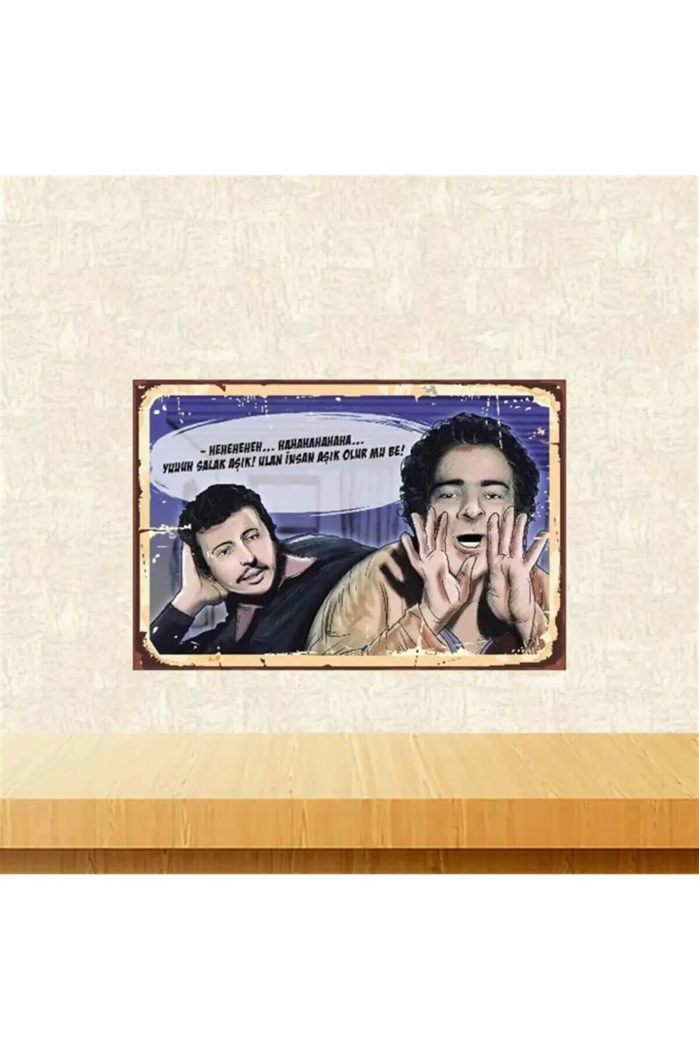 Zeki Ile Metin Ulan Insan Aşık Olur Mu Ahşap Poster