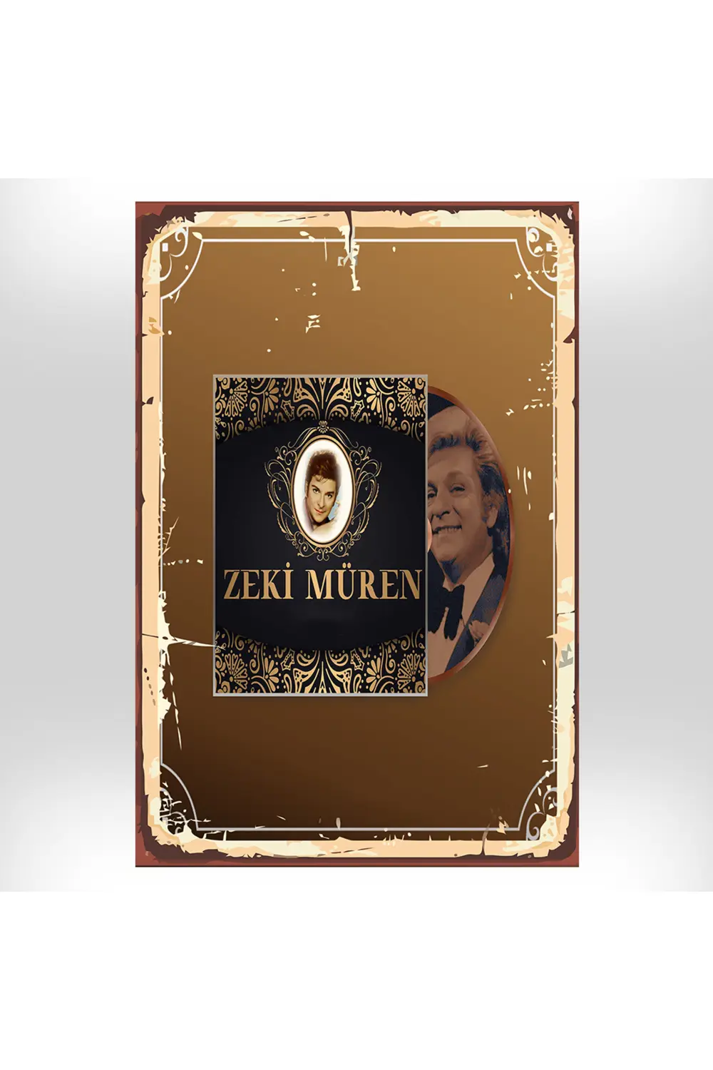 Zeki Müren Tasarımlı 20x30 Cm Retro Ahşap Tablo