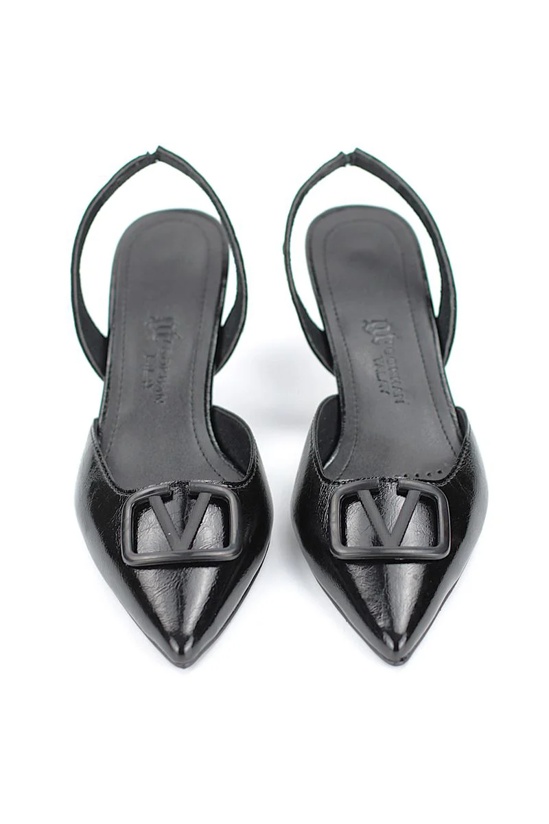 Zelora Kadın Topuklu Ayakkabı - Slingback Sivri Burun Siyah Fiyatı, Yorumları ve Özellikleri