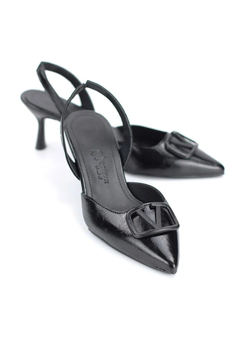 Zelora Kadın Topuklu Ayakkabı - Slingback Sivri Burun Siyah Fiyatı, Yorumları ve Özellikleri