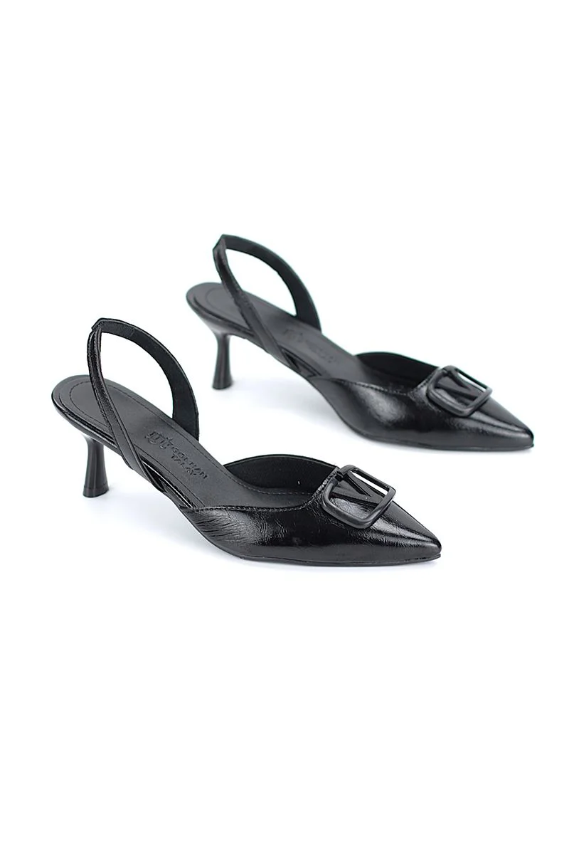 Zelora Kadın Topuklu Ayakkabı - Slingback Sivri Burun Siyah Fiyatı, Yorumları ve Özellikleri