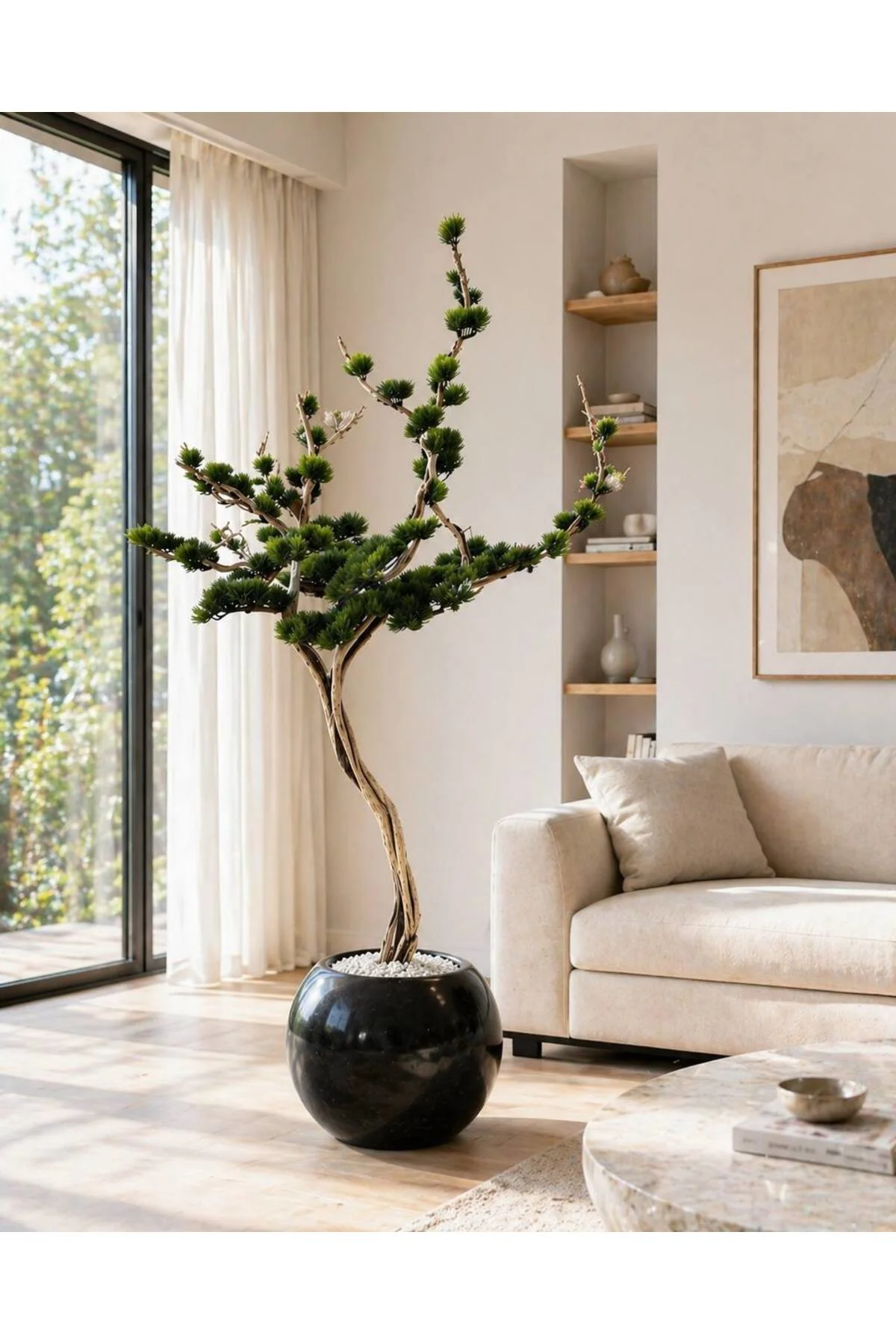 Zen Serisi Yapay Bonsai Ağacı - Estetik Ofis ve Ev Dekorasyon Bon