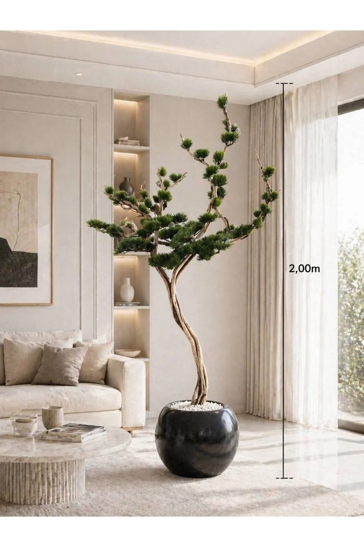 Zen Serisi Yapay Bonsai Ağacı - Estetik Ofis ve Ev Dekorasyon Bon