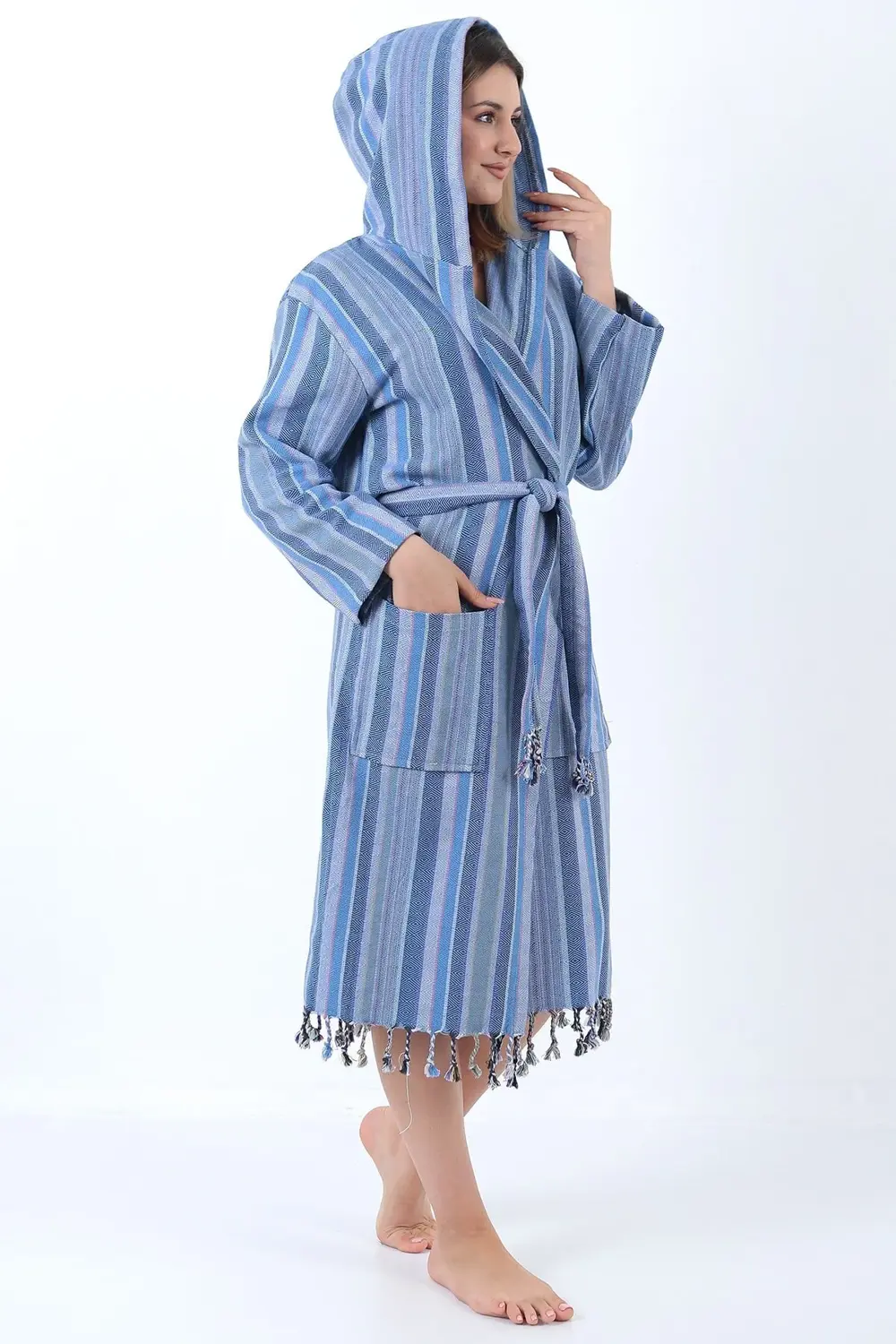 Zena Peştemal Bornoz Mor