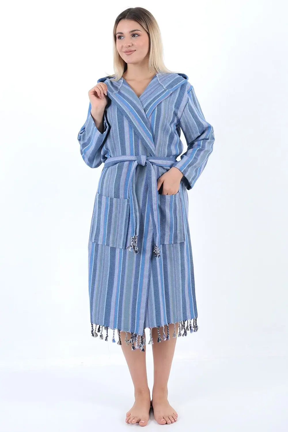 Zena Peştemal Bornoz Mor