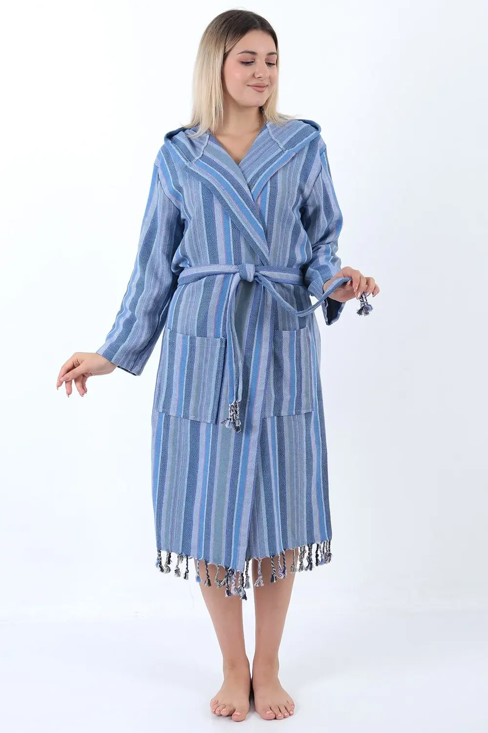 Zena Peştemal Bornoz Mor