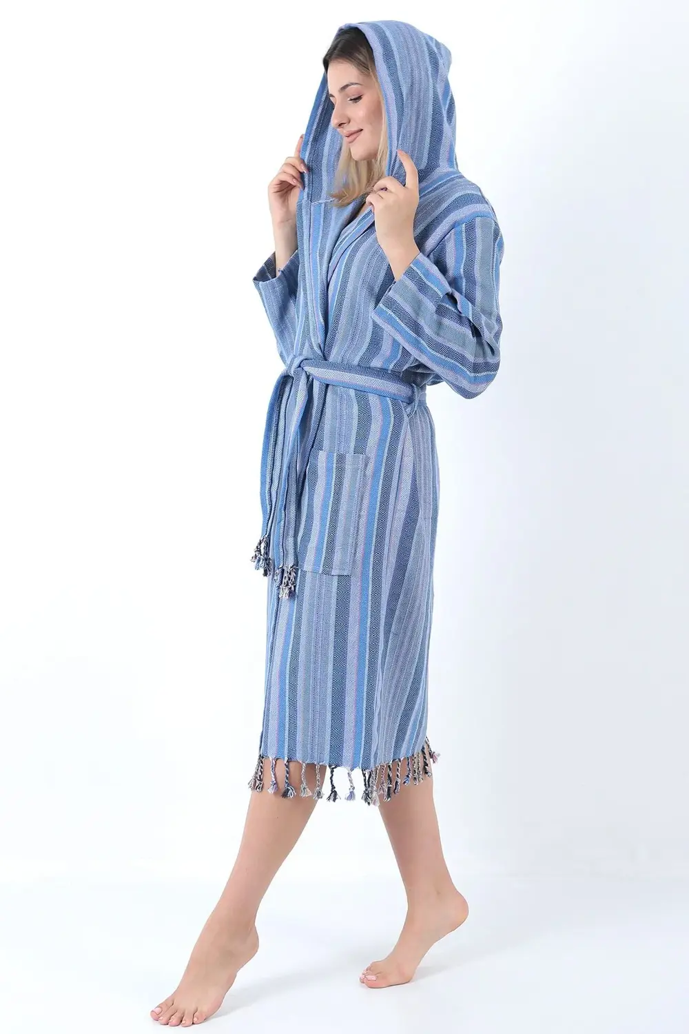 Zena Peştemal Bornoz Mor