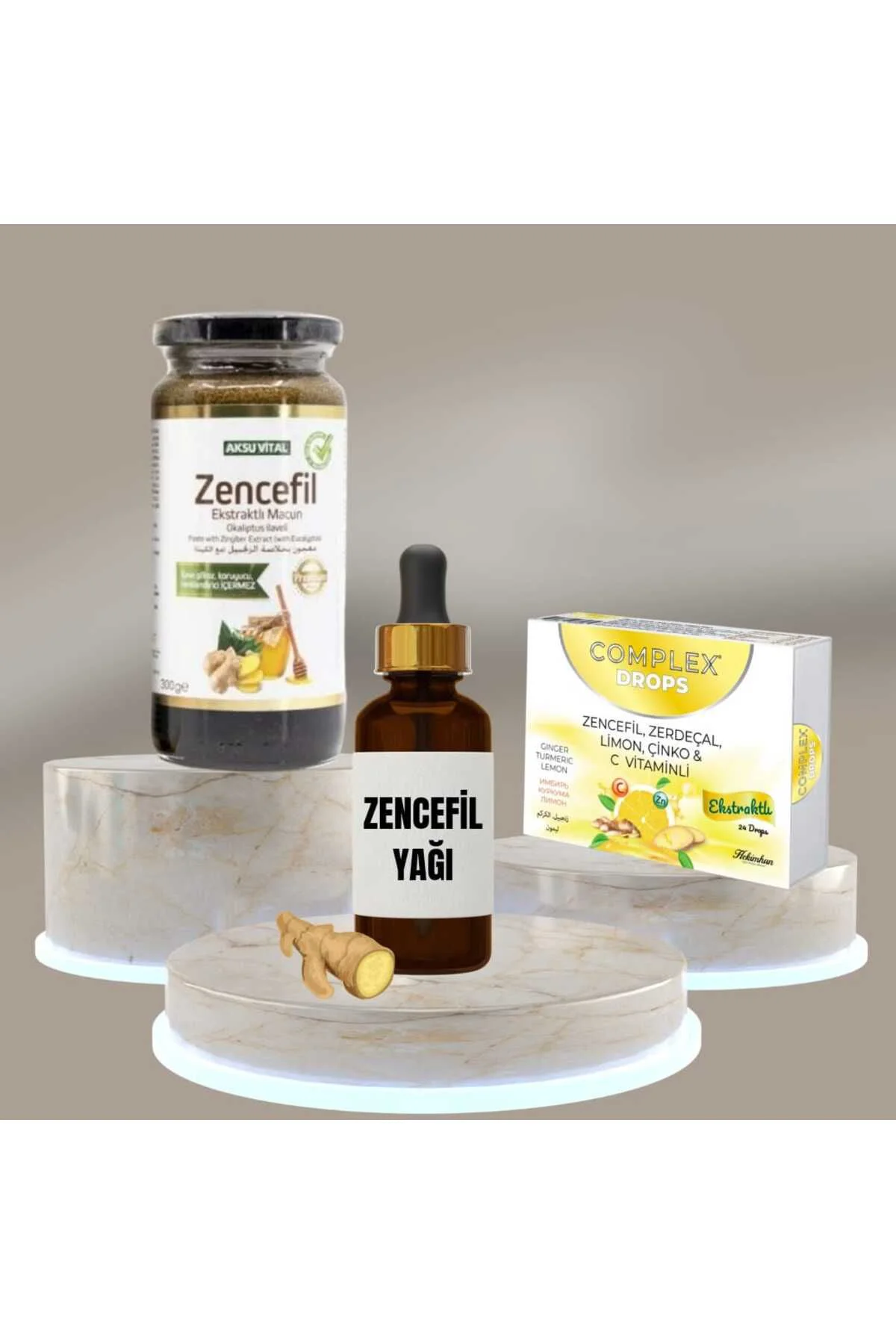 Zencefil Ekstraktlı Macun + Zencefil Yağı +Zencefil Zerdeçal Limo