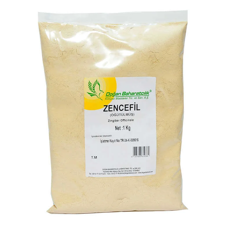 Zencefil Kökü Öğütülmüş Doğal 1000 Gr Paket