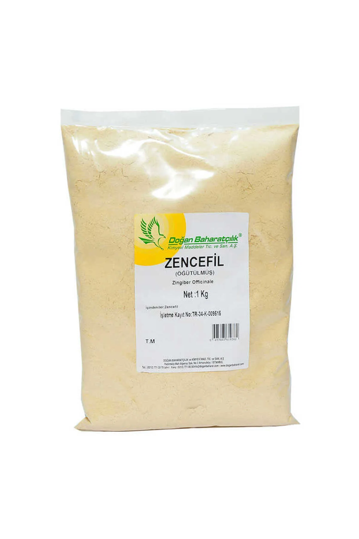 Zencefil Kökü Öğütülmüş Doğal 1000 Gr Paket