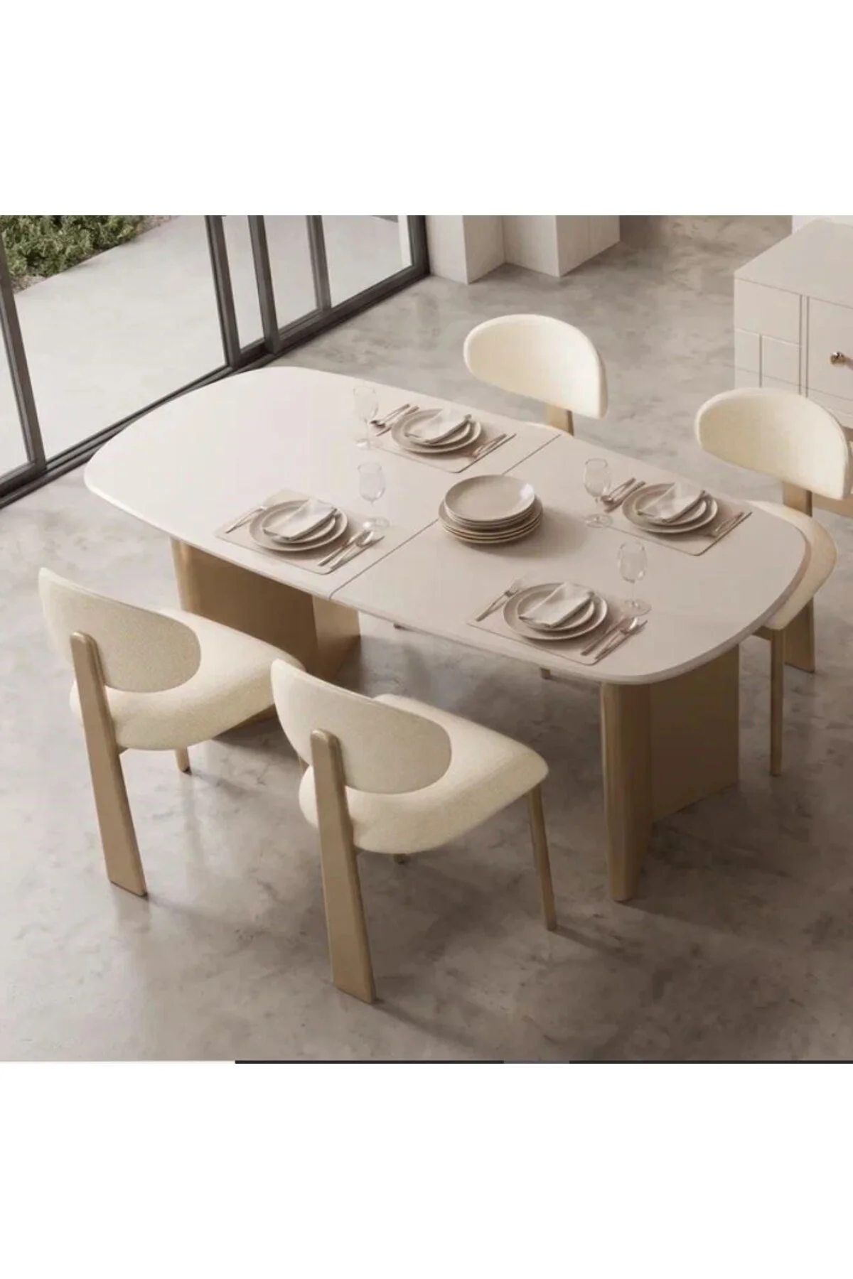 ZENİT AÇILIR MDF YEMEK MASASI+6 SANDALYE ZENİT AÇILIR MDF YEMEK MASASI+6 SANDALYE