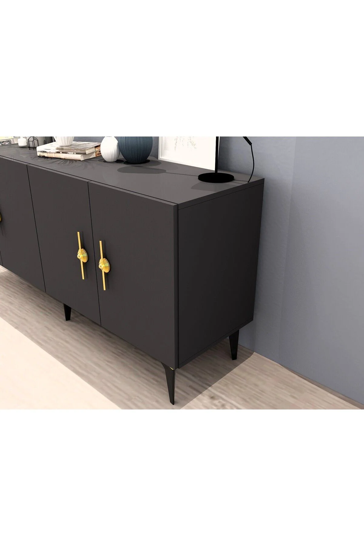 ZENNİT 4 KAPAKLI RAFLI KONSOL ANTRASİT