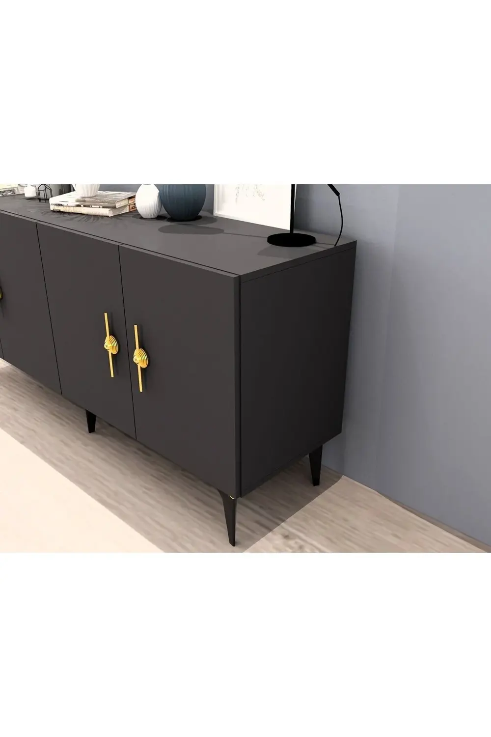 ZENNİT 4 KAPAKLI RAFLI KONSOL ANTRASİT