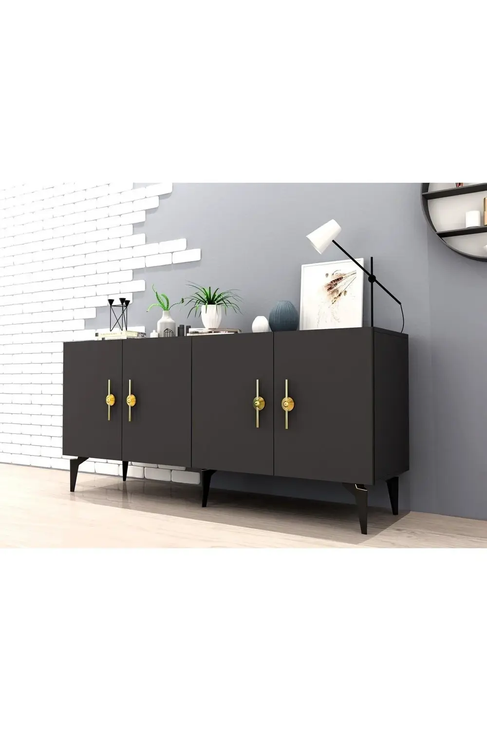 ZENNİT 4 KAPAKLI RAFLI KONSOL ANTRASİT