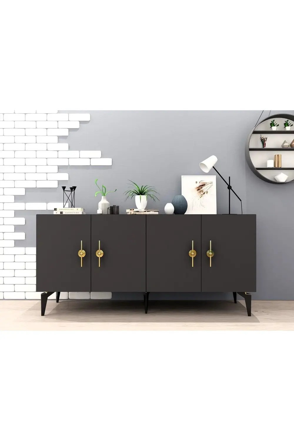 ZENNİT 4 KAPAKLI RAFLI KONSOL ANTRASİT