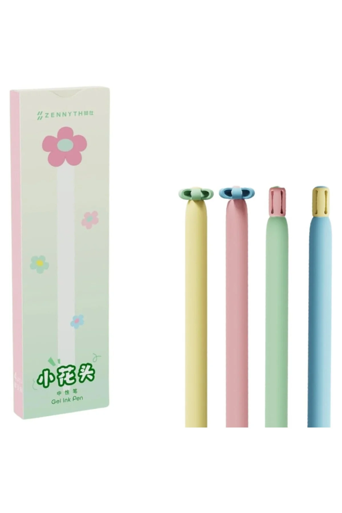 Zennyth Mavi Mürekkepli Daisy (Papatya) Jel Kalem 4'lü