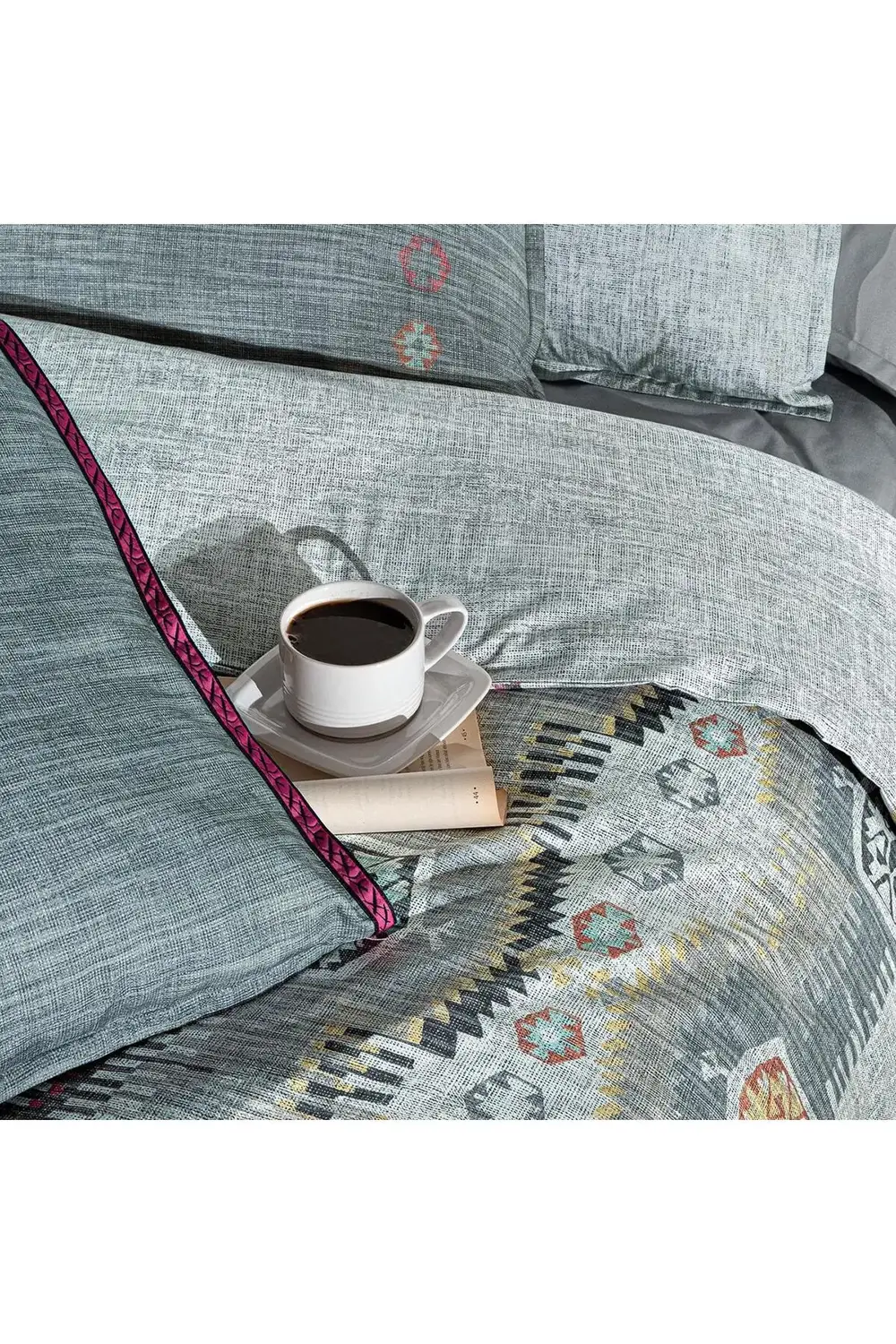 Sarev Zeno Gri Tek Kişilik %100 Pamuk Nevresim Takımı