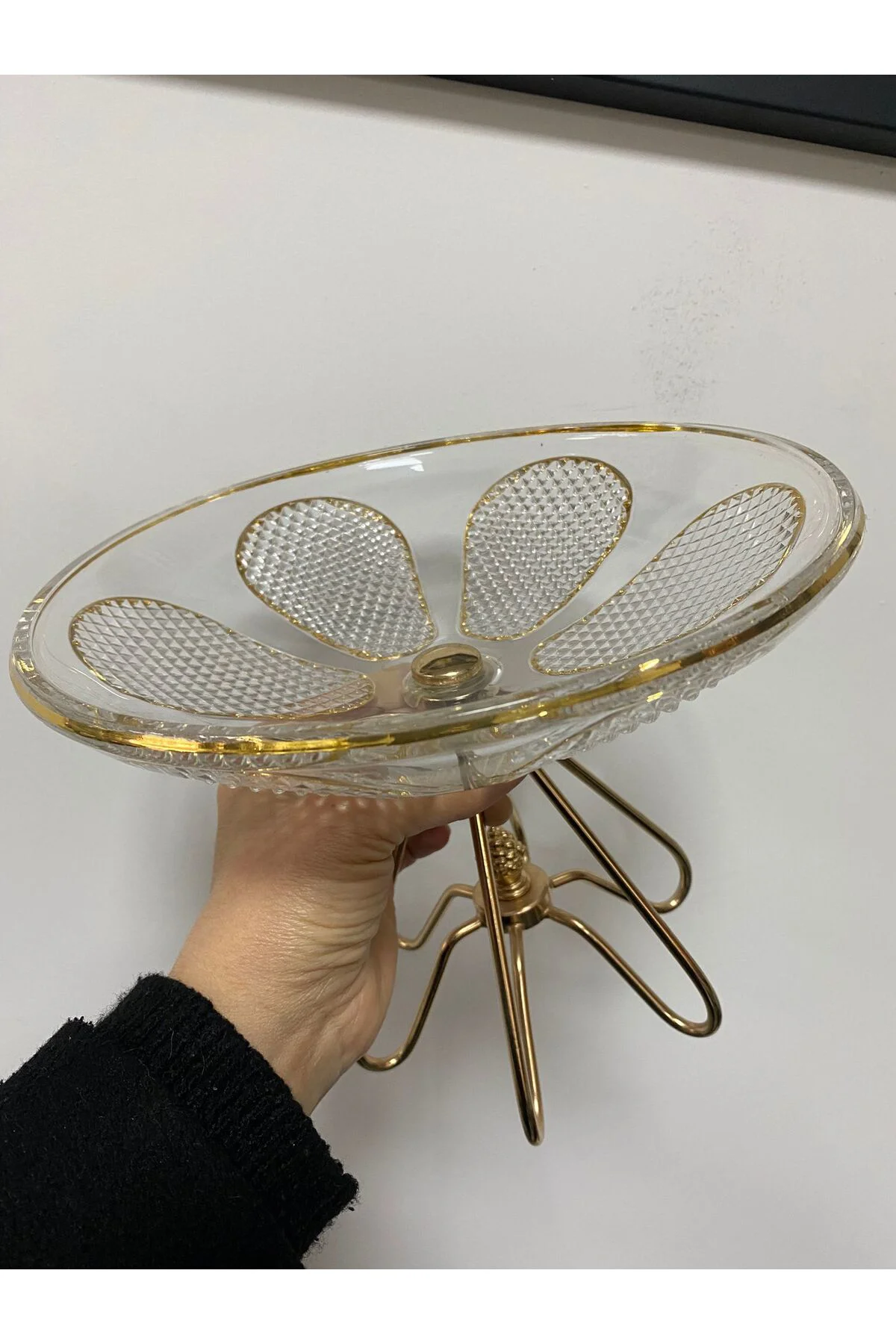 Zerah Gold Metal Ayaklı Kase Büyük Boy