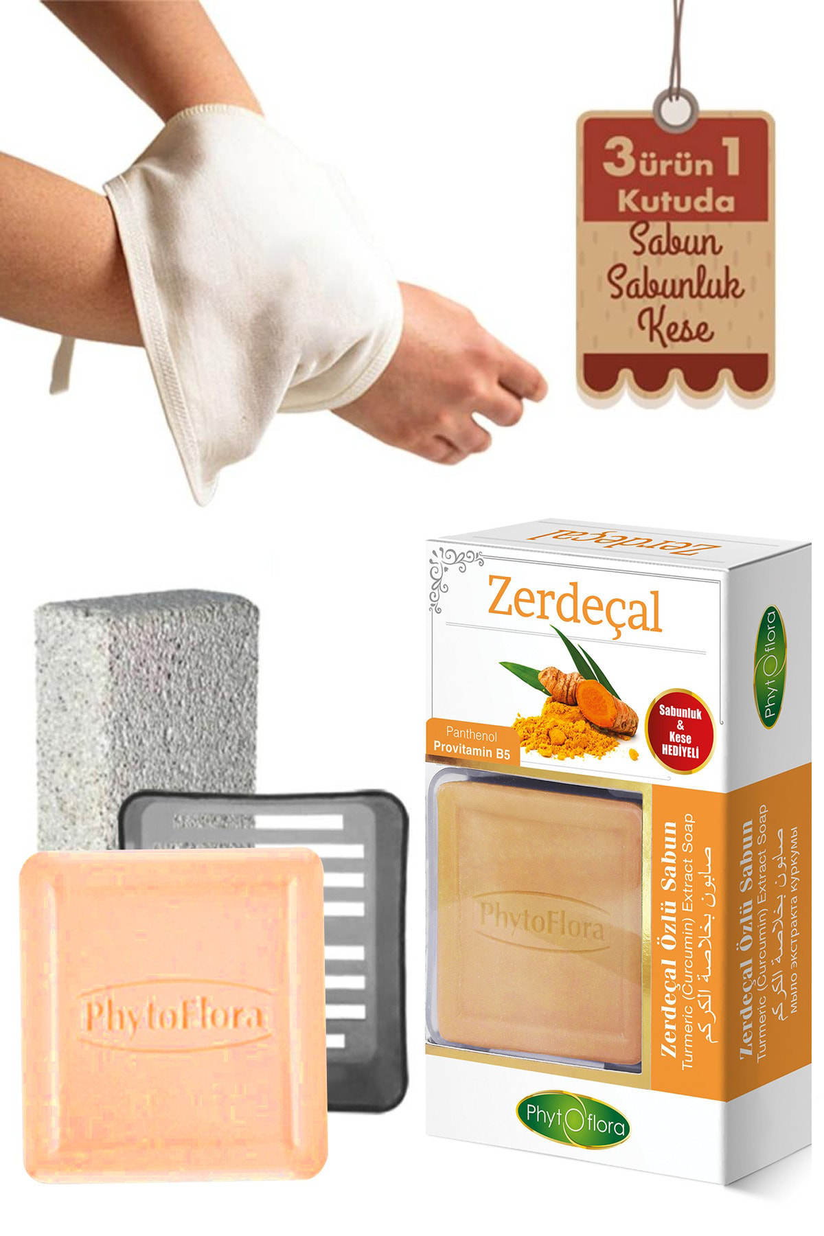 Zerdeçal Sabunu Ve Banyo Kesesi, Katı Sabunluk