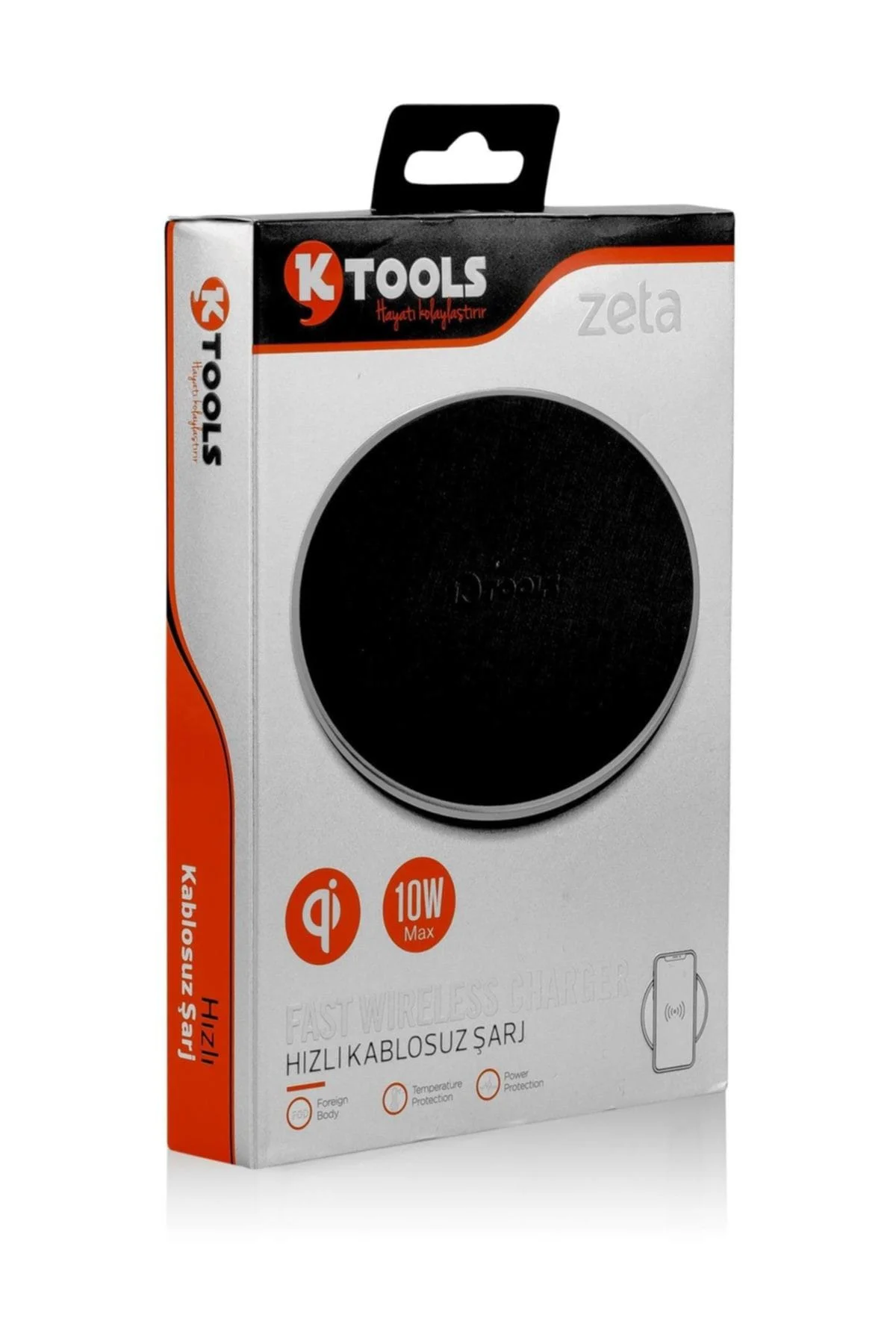 Zeta 10w QI Siyah Wireless Kablosuz Hızlı Şarj Cihazı