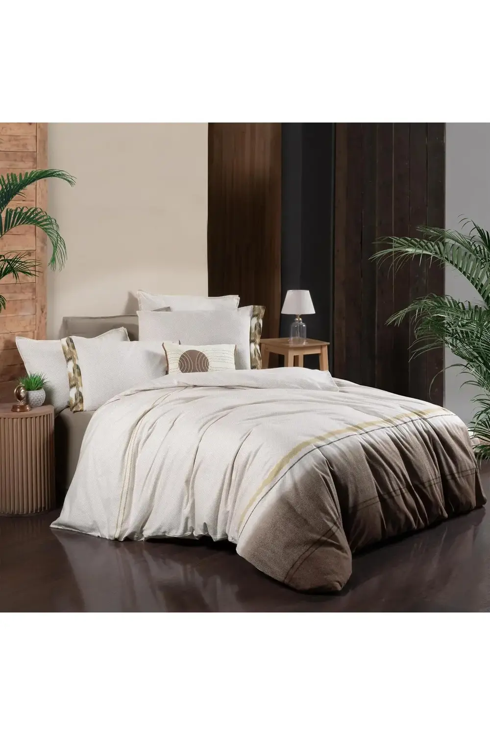 Sarev Zeta Tek Kişilik %100 Pamuk Flanel (Pazen) Nevresim Takımıbej