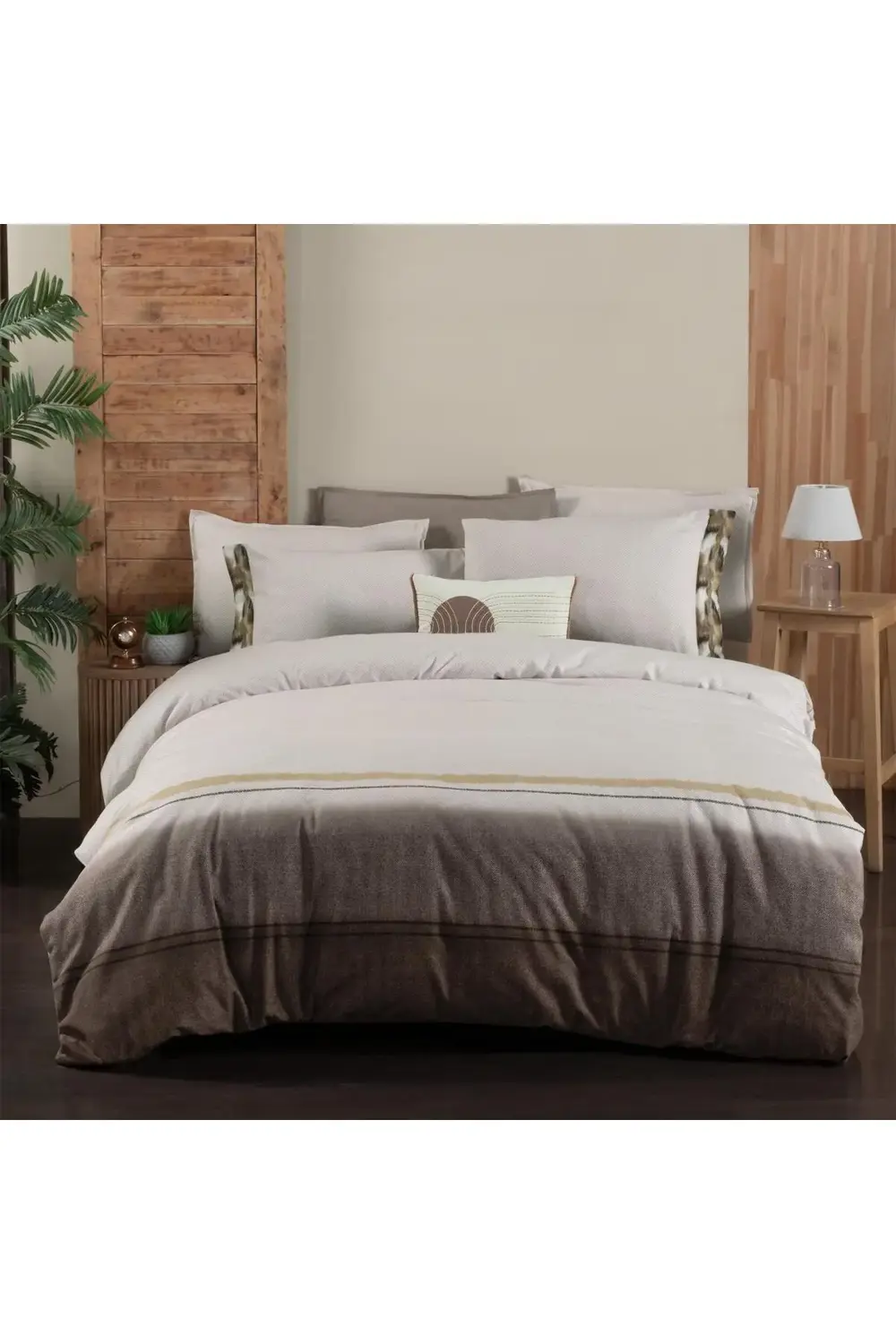 Sarev Zeta Tek Kişilik %100 Pamuk Flanel (Pazen) Nevresim Takımıbej