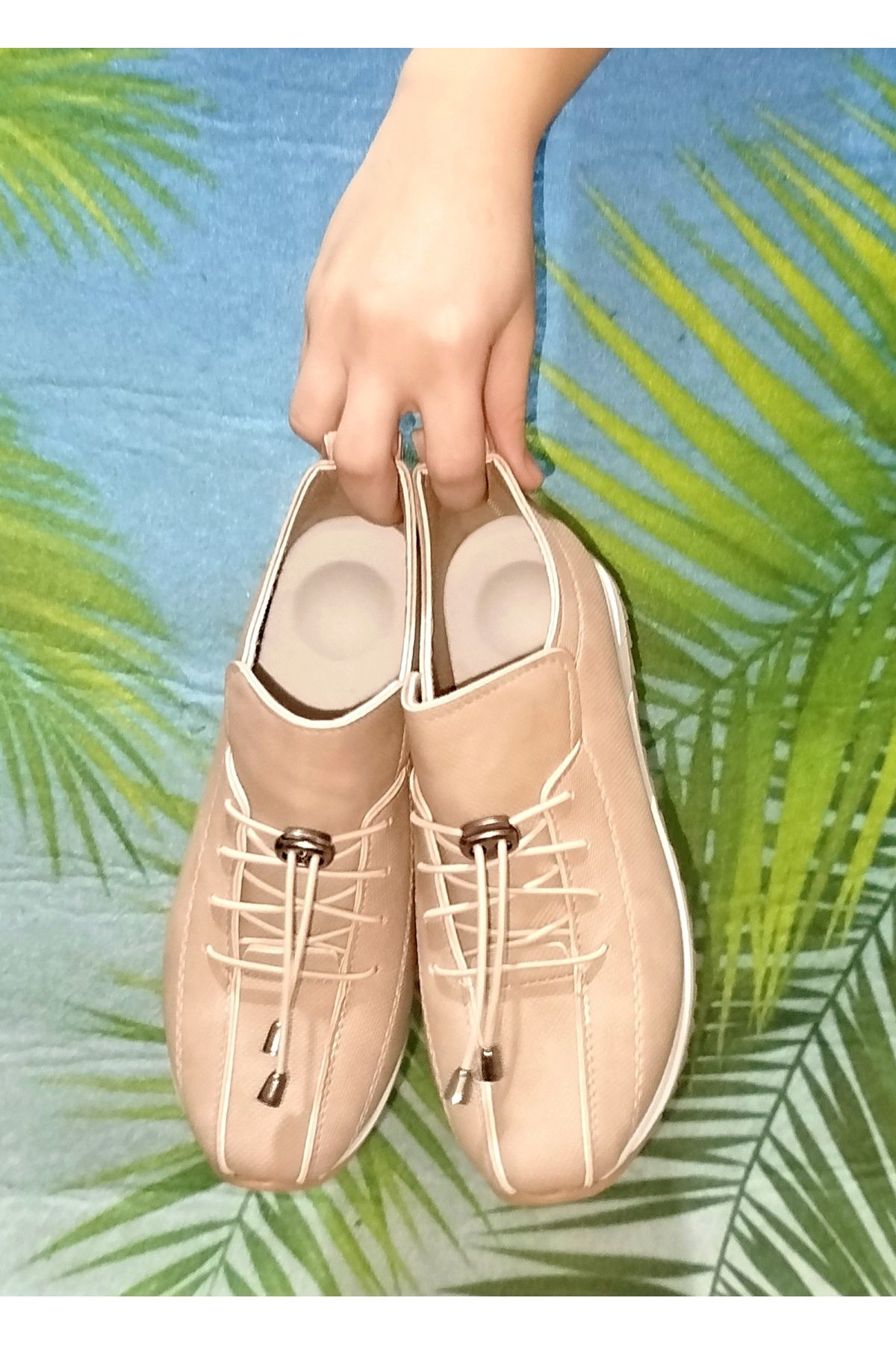 Zetta Ortopedik Tabanlı Günlük Yumuşak Kadın Cilt Ayakkabı Nut Sn