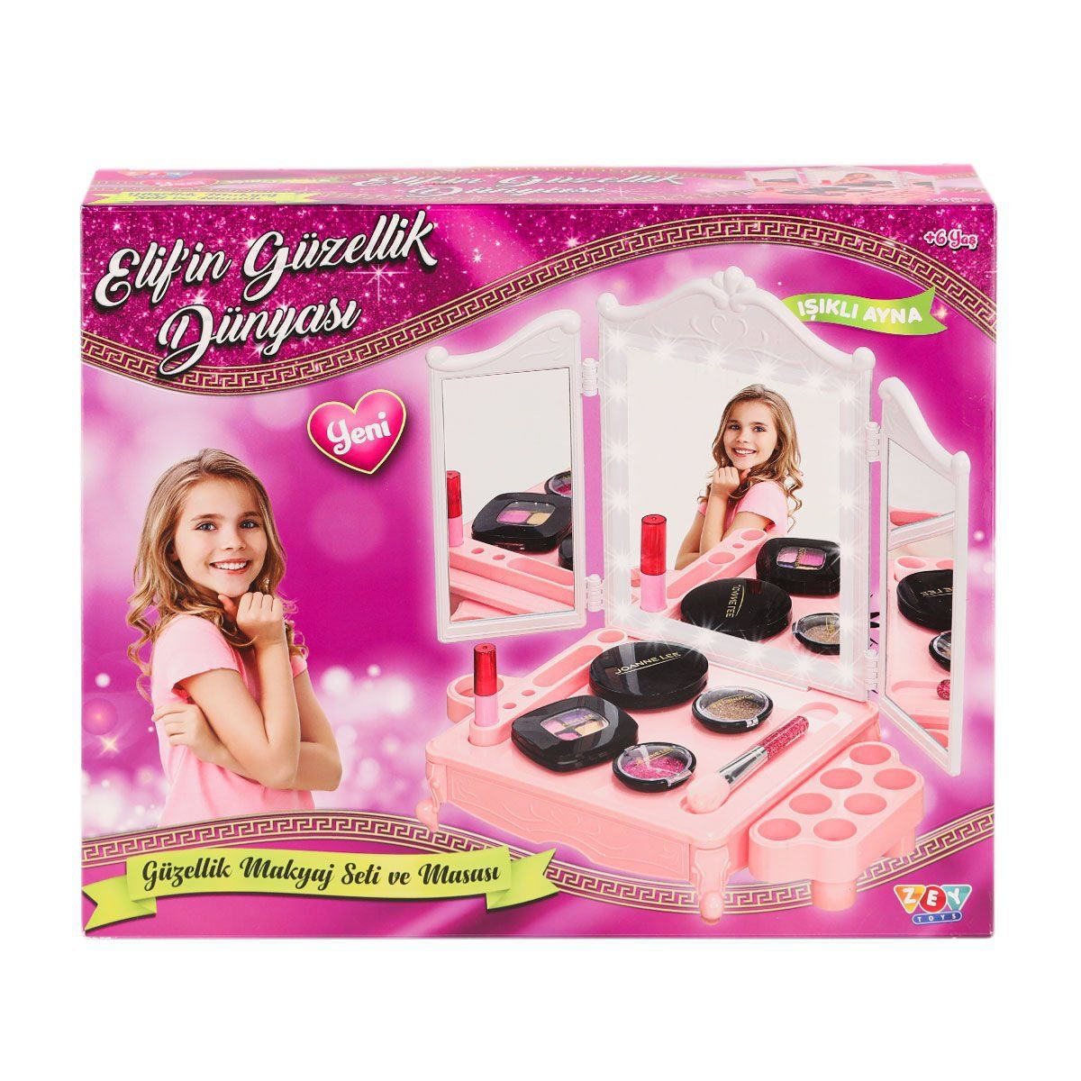 ZEY2044 LED Işıklı Elif'in Güzellik Dünyası Makyaj Seti