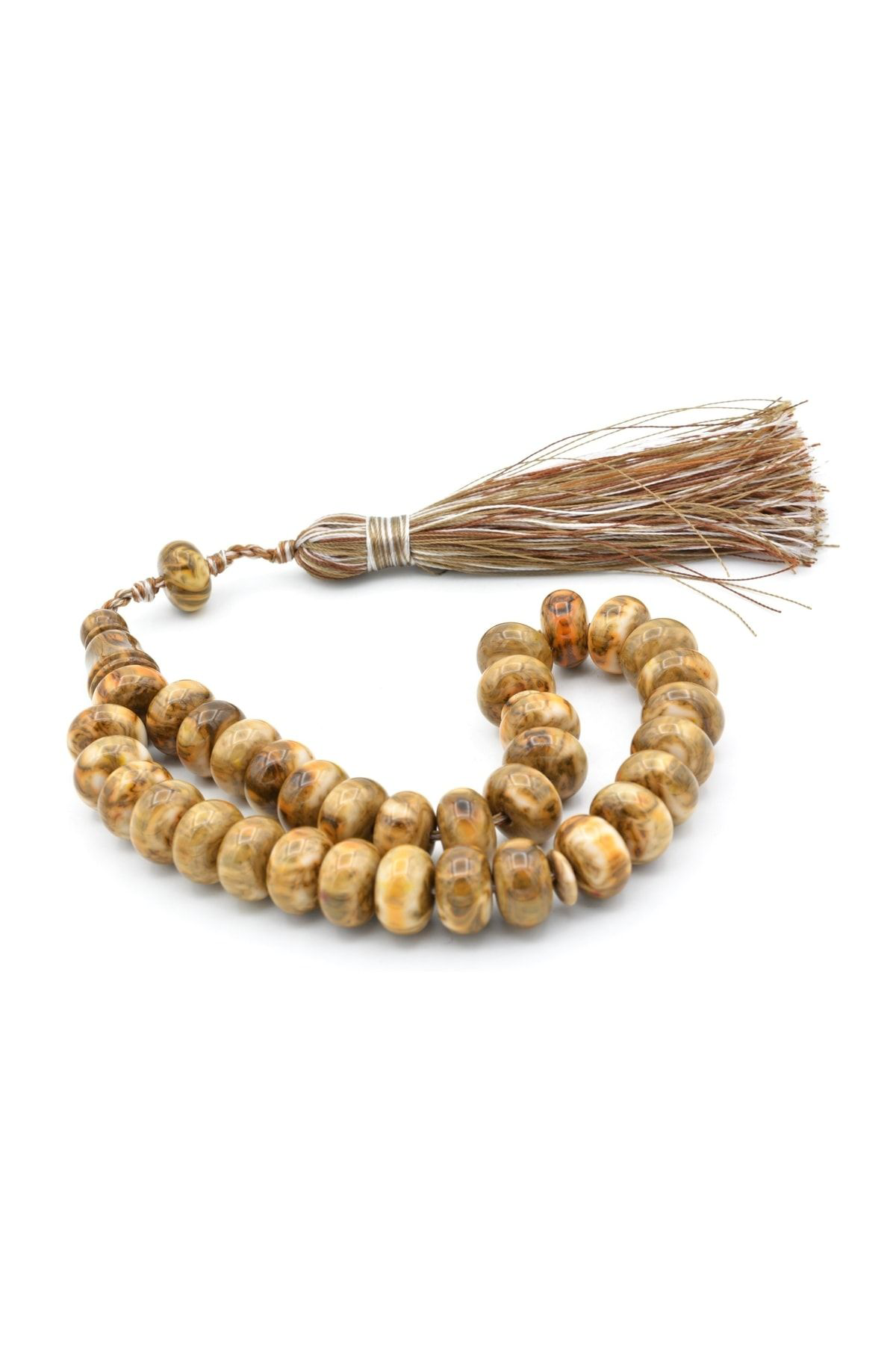 Zeyn Usta Işi Basık Model Turuncu Kahverengi Katalin Tesbih 009