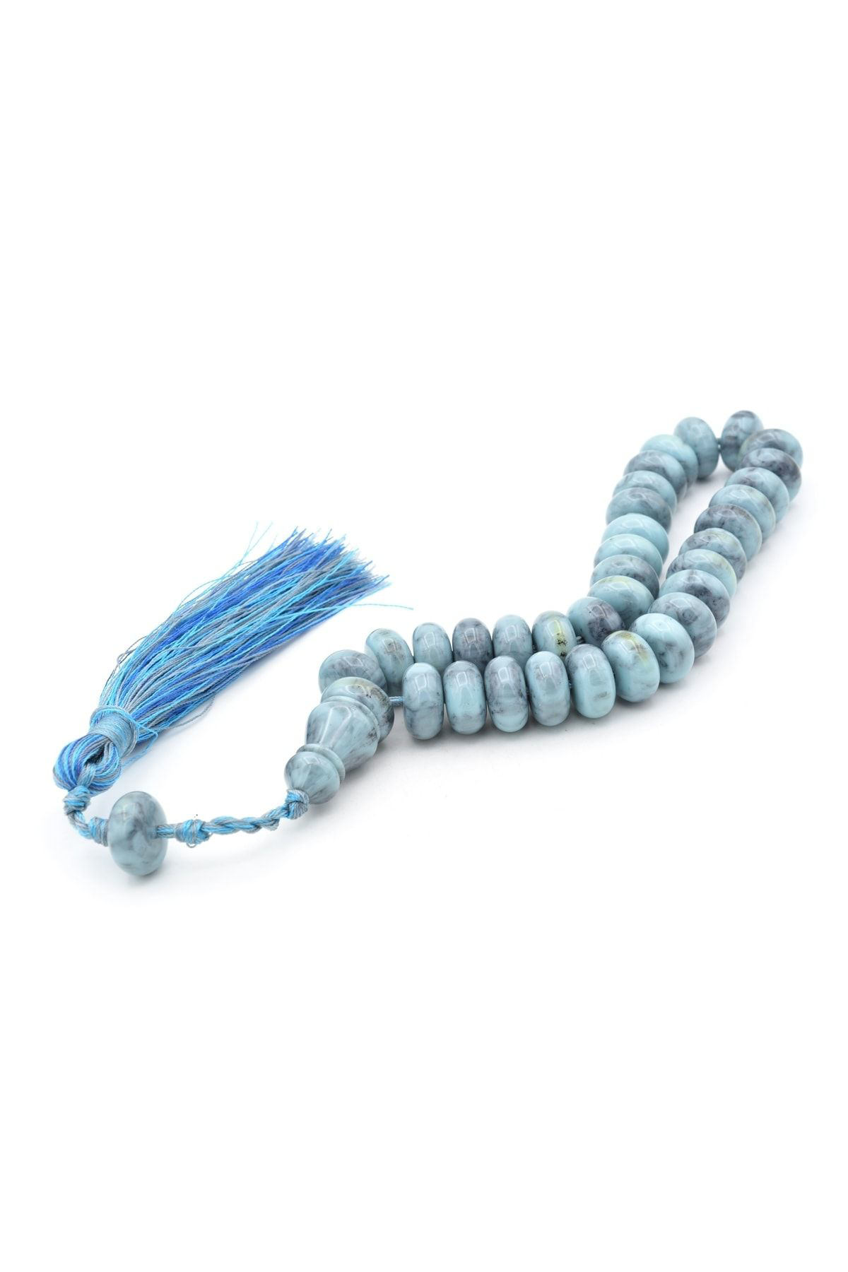 Zeyn Usta Işi Basık Model Gri Mavi Katalin Tesbih 005