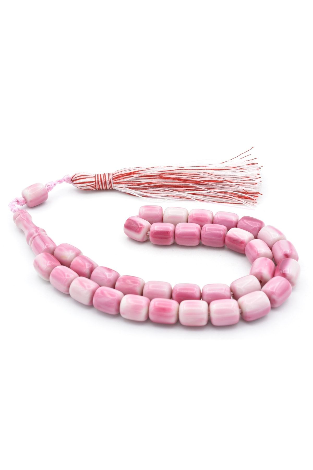 Zeyn Usta Işi Kapsül Model Beyaz Pembe Katalin Tesbih 019