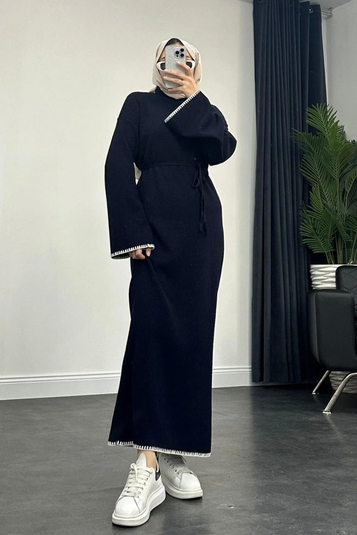 Zeynep Triko Elbise Lacivert