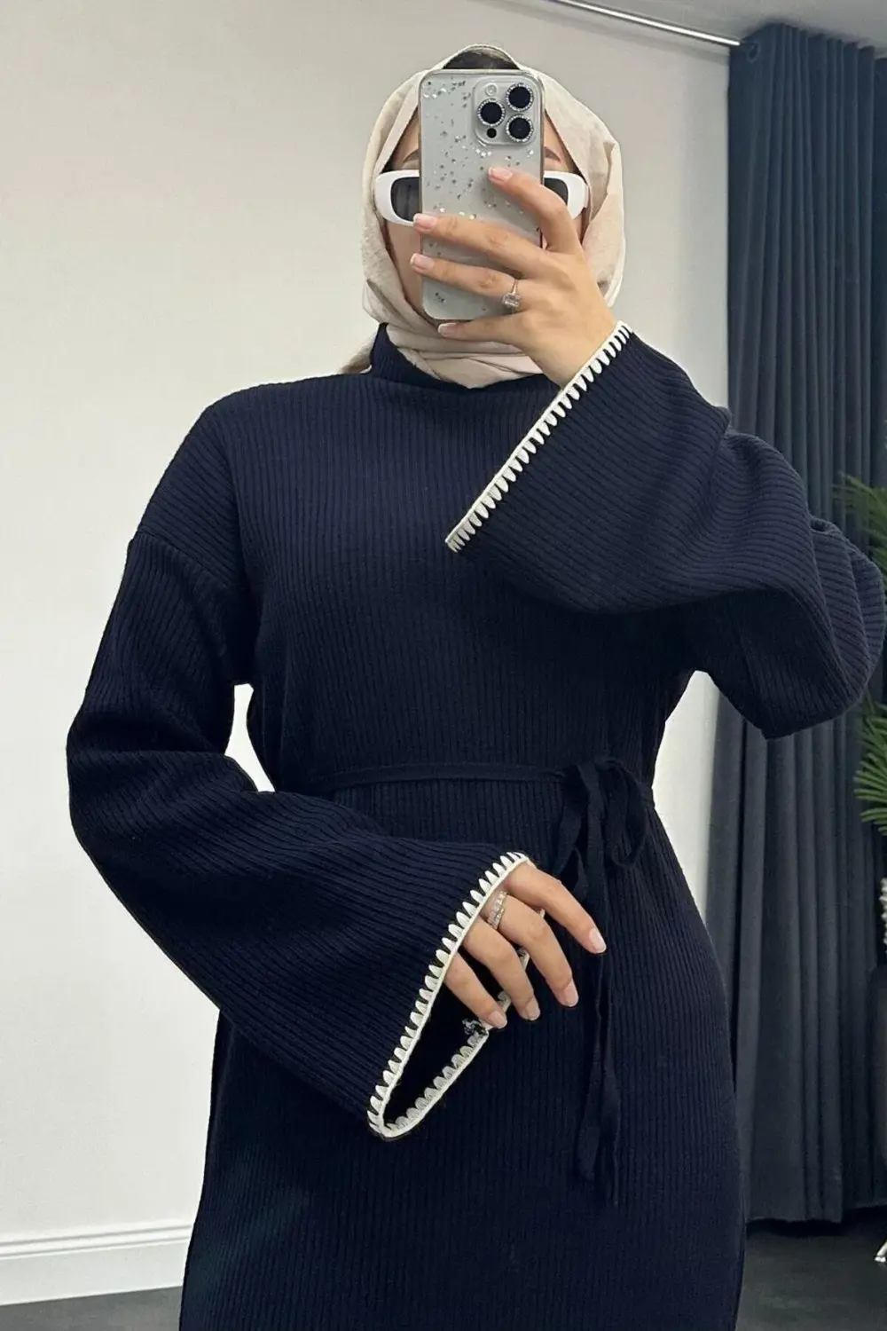 Zeynep Triko Elbise Lacivert