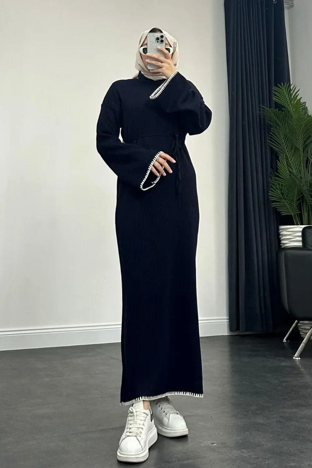 Zeynep Triko Elbise Lacivert