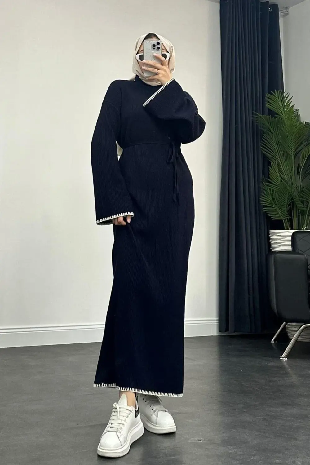 Zeynep Triko Elbise Lacivert