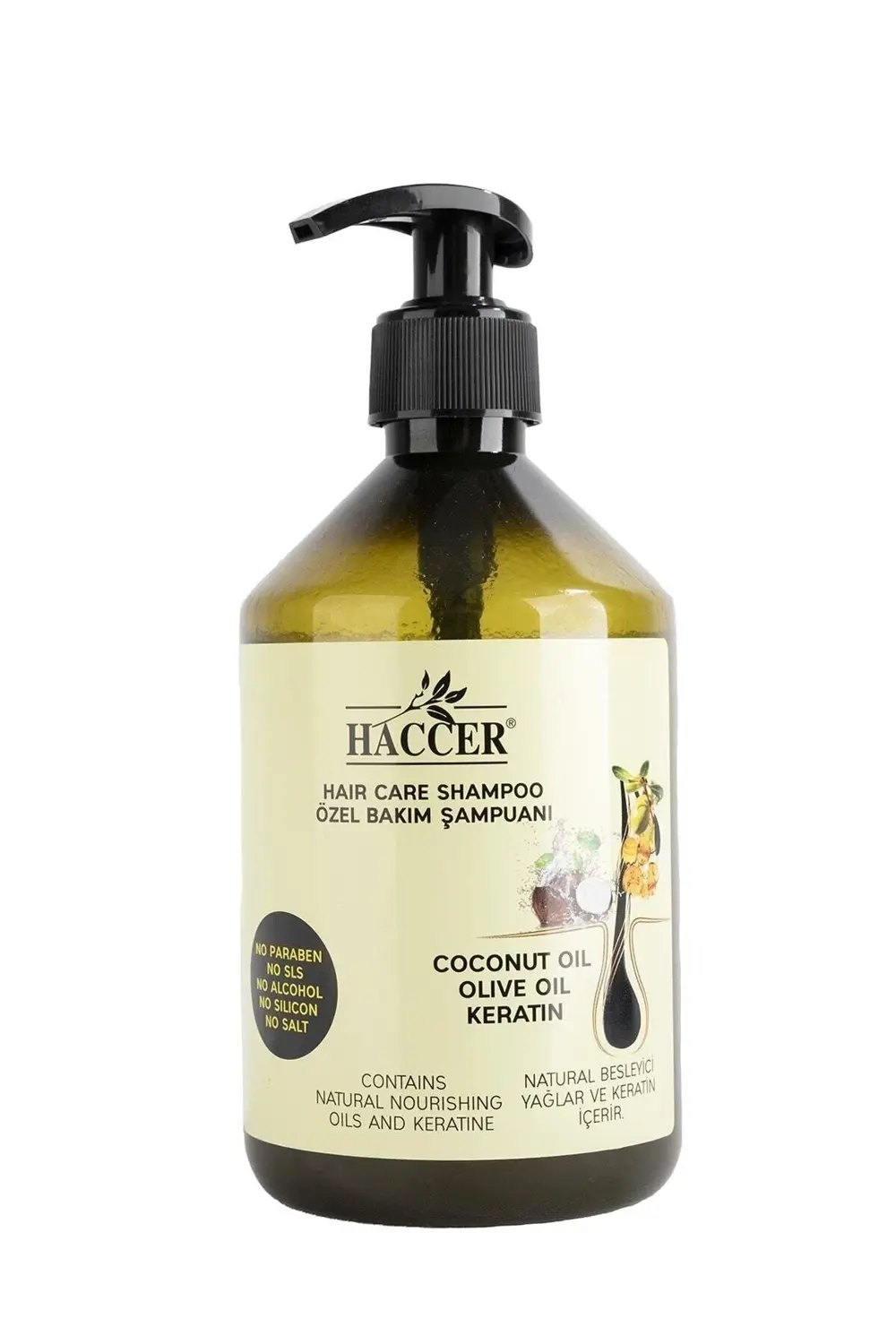 Zeytinyağı Hindistan Cevizi Yağı Keratin Tuzsuz Bakım Şampuanı 40