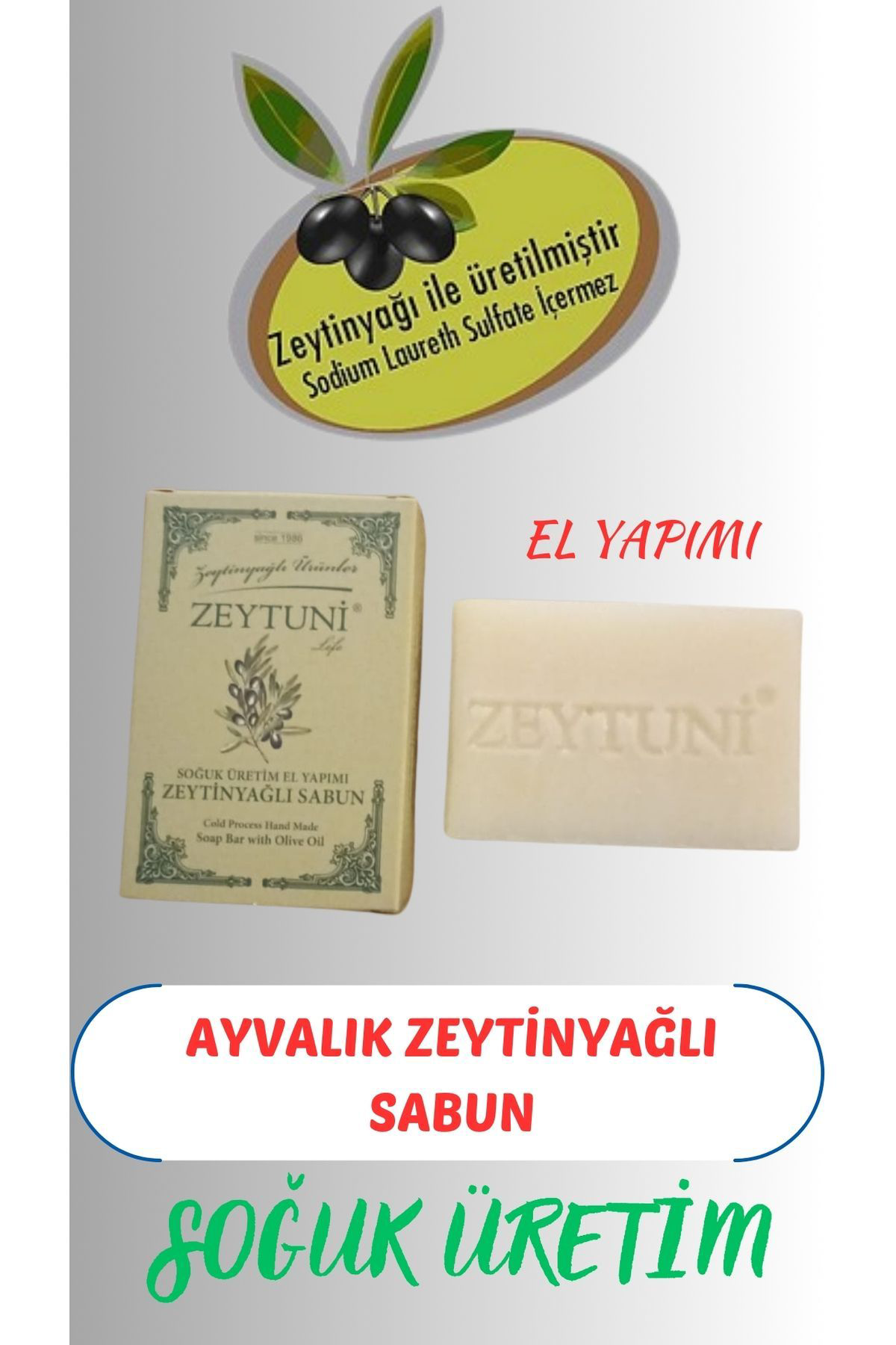 ZEYTUNİ SOĞUK ÜRETİM ZEYTİNYAĞLI EL YAPIMI SABUN