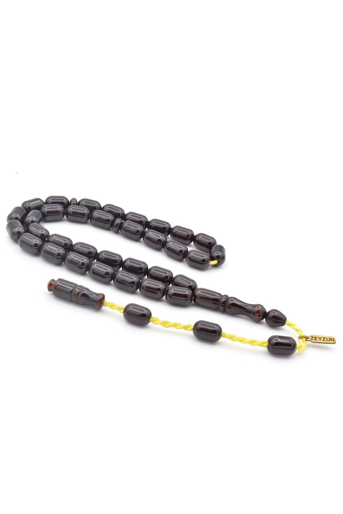 Murty99 Zeyzun Usta İmzalı Kapsül Model Koyu Kahverengi Sıkma Kehribar Tesbih