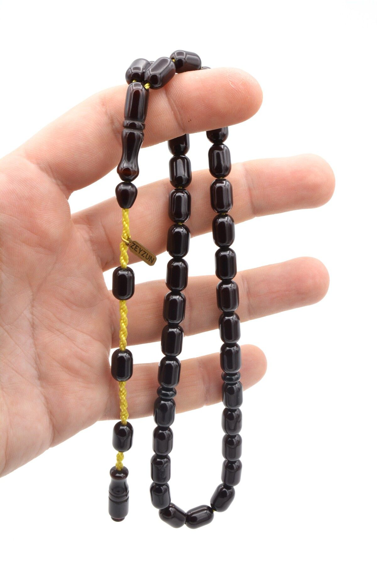 Murty99 Zeyzun Usta İmzalı Kapsül Model Koyu Kahverengi Sıkma Kehribar Tesbih