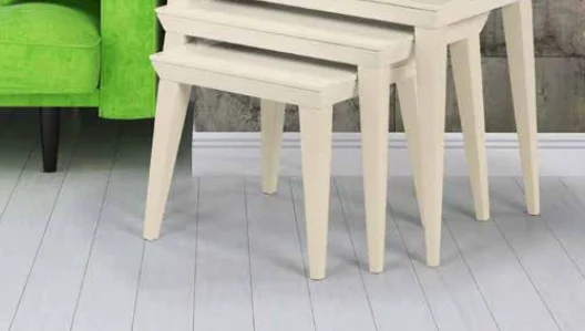 Zigon 11770 OSM Piramit Model sehpa Parlak Krem Renk Kayın RETRO 