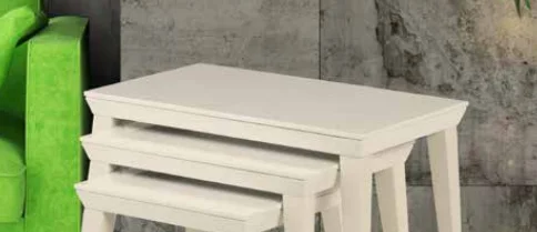 Zigon 11770 OSM Piramit Model sehpa Parlak Krem Renk Kayın RETRO 