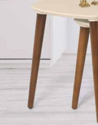 Zigon 11776 OSM Oval Model Sehpa Parlak Ceviz Krem renk Kayın Ret