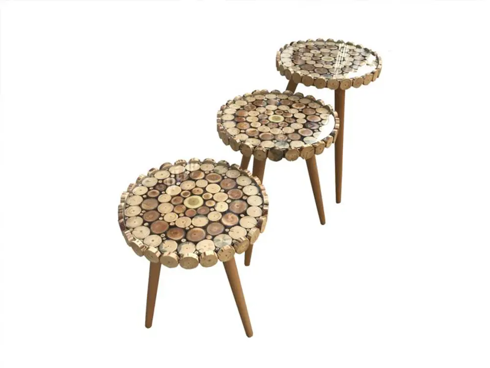 Zigon 12509 Sehpa Model KÜTÜK KESME Doğal Ağaç Natüre Kayın RETRO