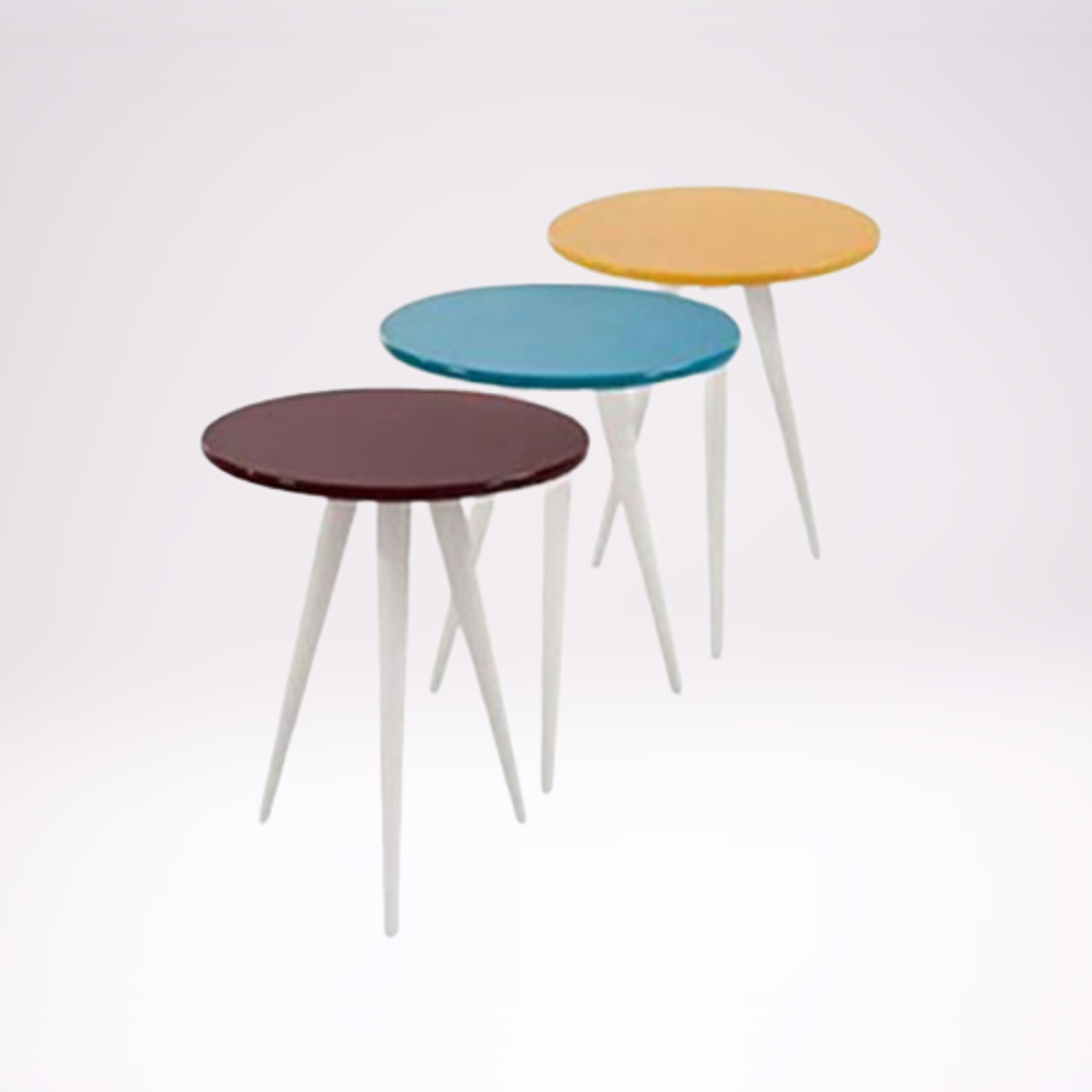 Zigon 12864 Model Sehpa Kayın Torna RETRO Ayak Parlak 3 Renk MDF 